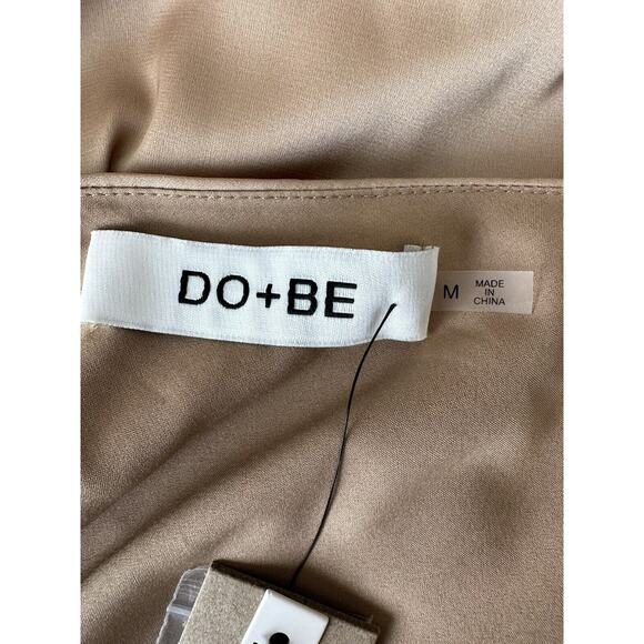 DO + BE Make a Toast Champagne One Shoulder Satin Drape Dress Size M NWT - Picture 13 of 13